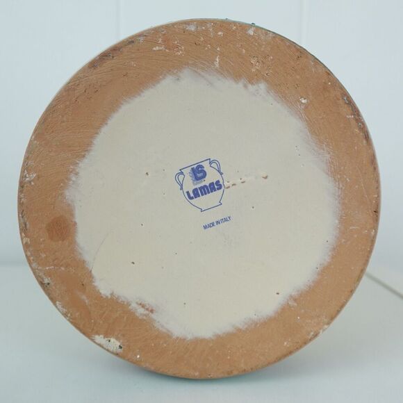 Lamas Italian Pottery Glazed Botanical Pot Utensils Vase 7.5" Tall x 6" Wide - Picture 6 of 7